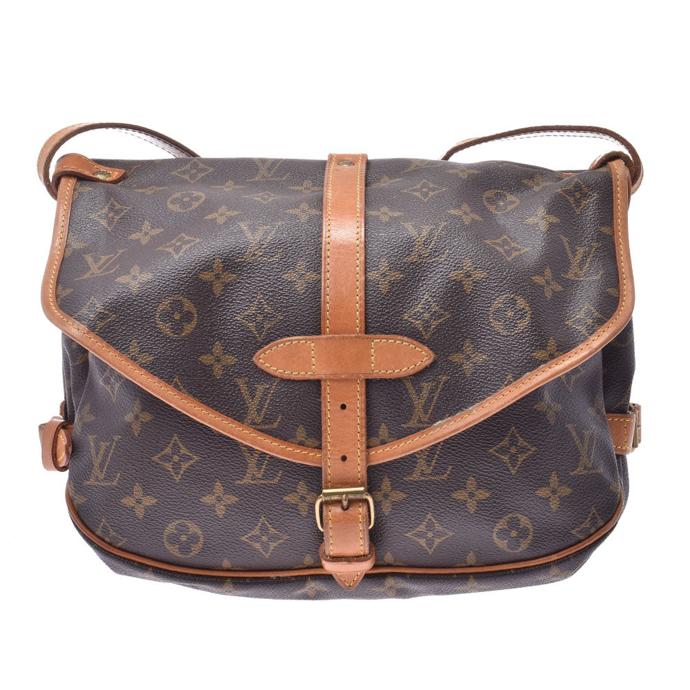 LOUIS VUITTON ルイヴィトン モノグラム ソミュール30 ブラウン M42256 ユニセックス ショルダーバッグ Bランク 中古 