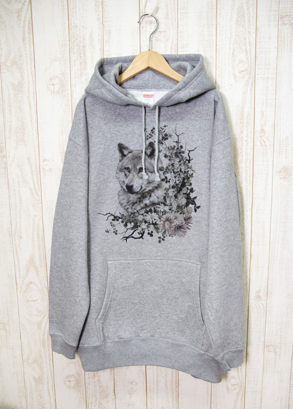 ronronWOLF BIG HOODIE　Calld?（ヘザーグレー） / R035-PB-GR