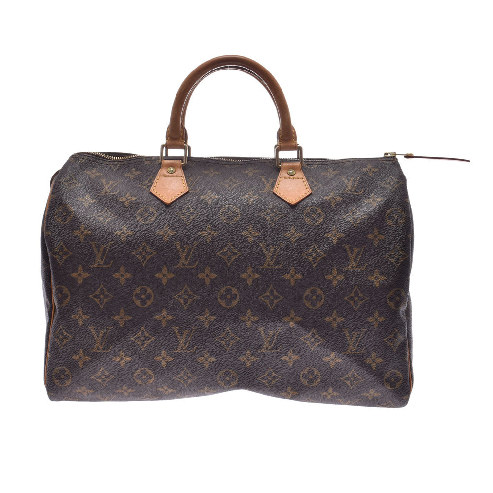 LOUIS VUITTON ルイヴィトン モノグラム スピーディ35 ブラウン M41524 ユニセックス モノグラムキャンバス レザー ハンドバッグ Bランク 中古 