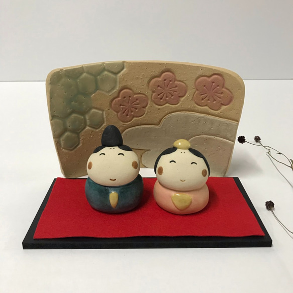 ちっちゃい雛セット　Ｐ-136　陶製/ Hina doll/雛娃娃/Hina-Puppe/हिना गुड़ि