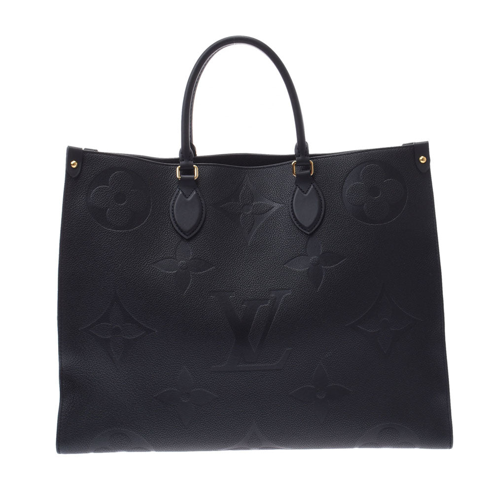 LOUIS VUITTON ルイヴィトン モノグラム アンプラント オンザゴーGM 黒 M44925 ユニセックス レザー 2WAYバッグ Aランク 中古 