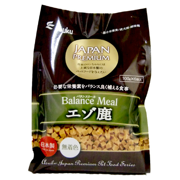 アスク ジャパンプレミアム Balance Meal エゾ鹿 600g(100g×6袋) JPﾊﾞﾗﾝｽﾐ-ﾙｴｿﾞｼｶ600G