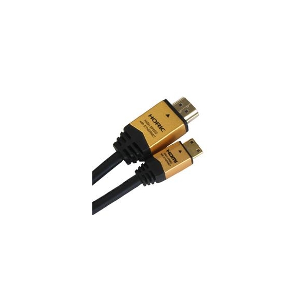 ホーリック HDMI(タイプA)-HDMI(タイプC)コネクタ HDMIミニケーブル(2．0m) ゴールド HDM20-021MNG