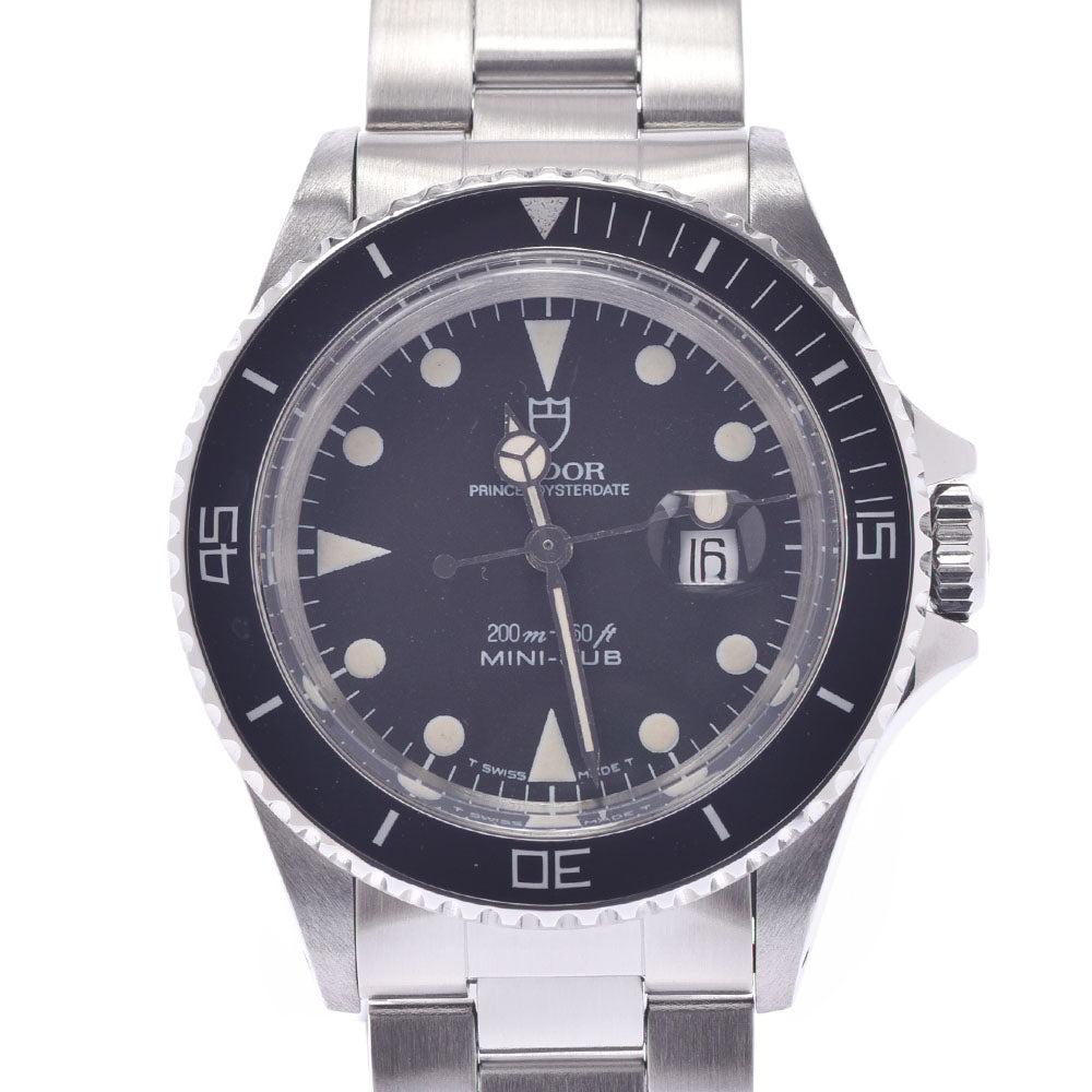 TUDOR チュードル ミニサブマリーナ プリンスデイト 73090 ボーイズ SS 腕時計 自動巻き 黒文字盤 ABランク 中古 