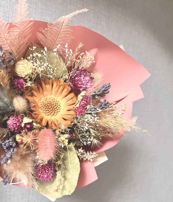 ドライフラワーbouquet 〈M〉pink (サービス品)