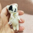 羊毛にゃんこのマスコット(ぶち猫)　羊毛フェルト