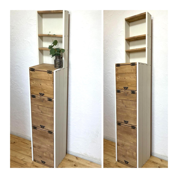 ｈ170　SLIM：display　shelf　cabinet 　飾り棚付きキャビネット