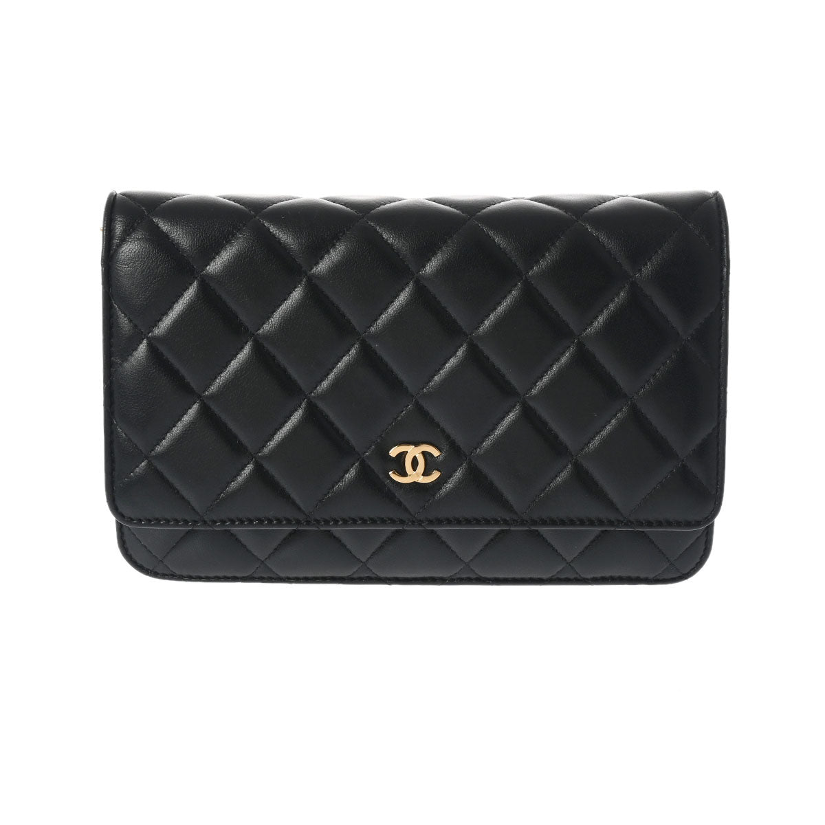 CHANEL シャネル マトラッセ チェーンウォレット 19cm 黒 ゴールド金具 AP0250 レディース ラムスキン ショルダーバッグ Aランク 中古 