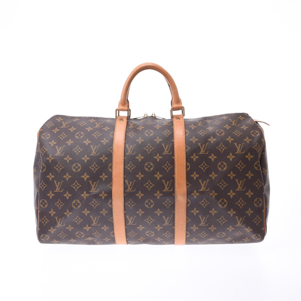 LOUIS VUITTON ルイヴィトン モノグラム キーポル50 ブラウン M41426 ユニセックス モノグラムキャンバス レザー ボストンバッグ Bランク 中古 