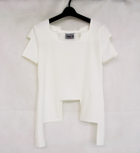 【ラストセール】ブロックTシャツ【white /S】