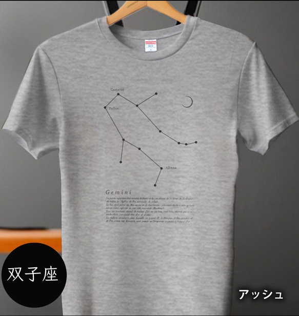 tシャツ　Tシャツ　星座Tシャツ　かわいいＴシャツ　半袖Tシャツ　プレゼント　おしゃれTシャツ　白ティー