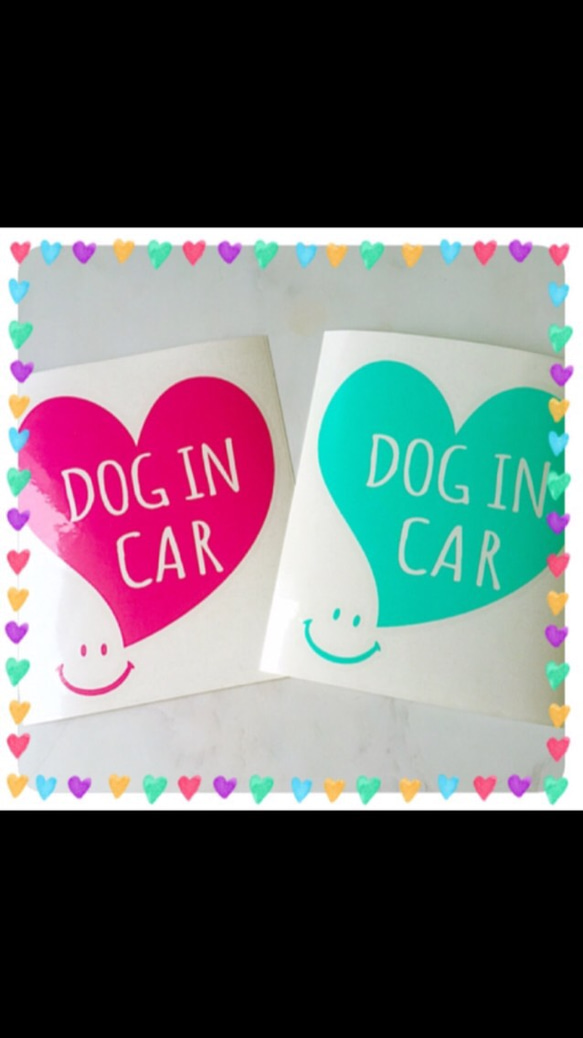 ③DOG IN CAR  わんちゃん車用ステッカー ドッグインカー ペットグッズ