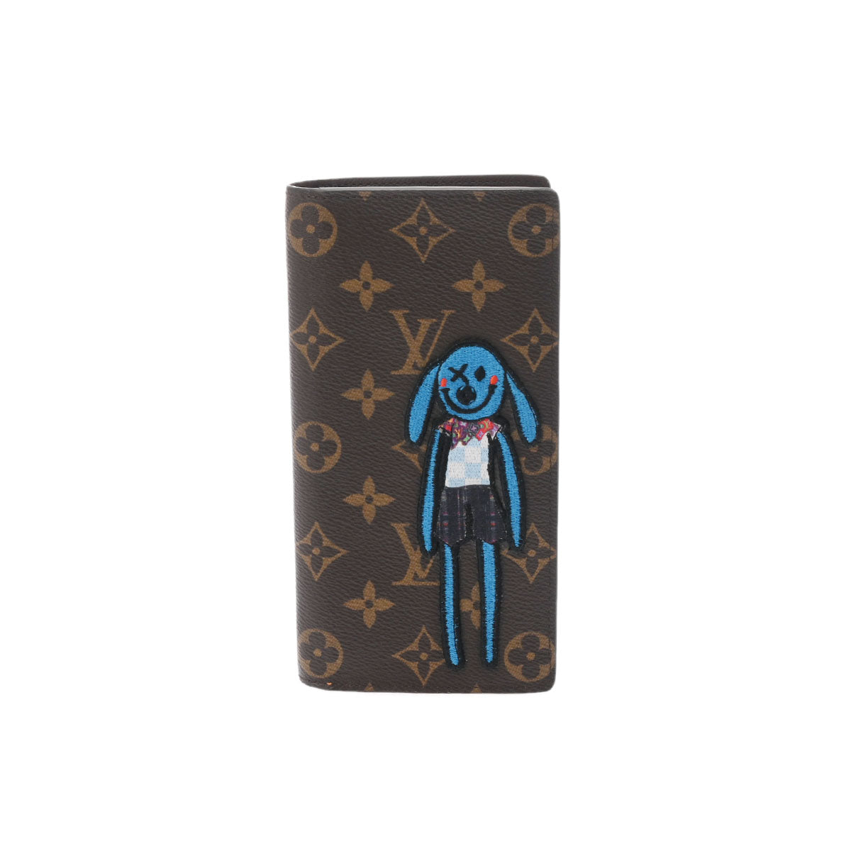 LOUIS VUITTON ルイヴィトン モノグラム ポルトフォイユブラザNM ヴァージルアブロー ウサギ ブラウン/オレンジ/ブルー M80158 メンズ モノグラムキャンバス 長財布 Aランク 中古 