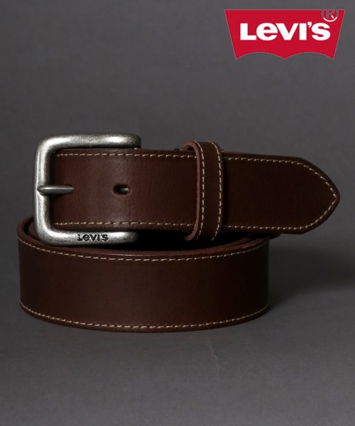 【SITRY】【Levis】スクエアバックル35mmステッチカラーレザーベルト/メンズ ベルト レザー 革 本革