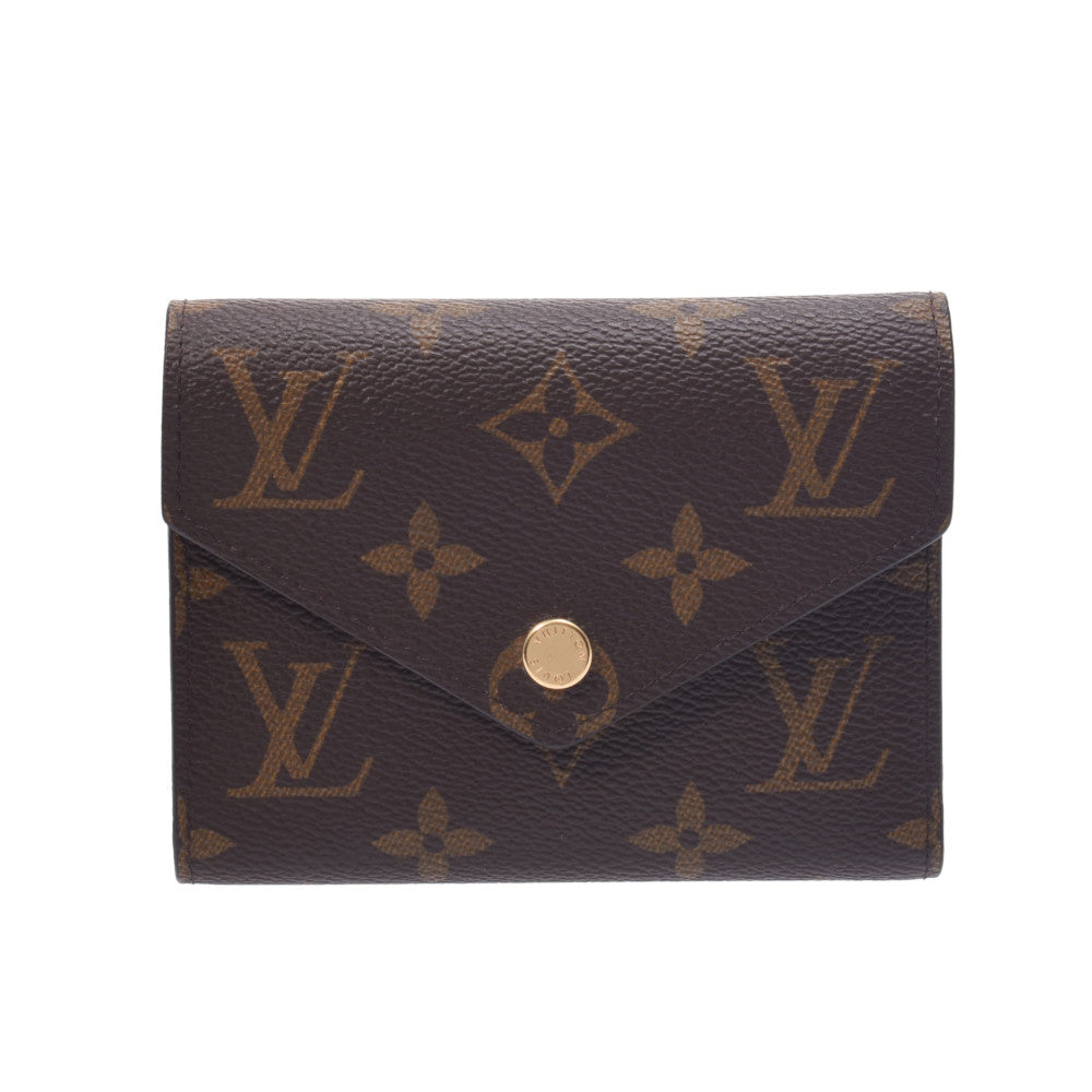 LOUIS VUITTON ルイヴィトン モノグラム ポルトフォイユ ヴィクトリーヌ ブラウン M62472 ユニセックス モノグラムキャンバス 三つ折り財布 Aランク 中古 