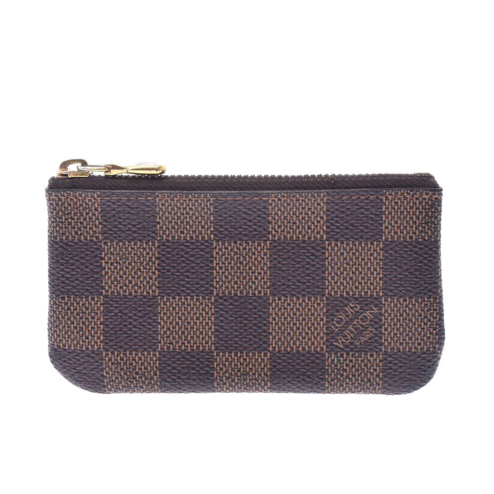 LOUIS VUITTON ルイヴィトン ダミエ ポシェットクレ キーリング付小銭入れ ブラウン N62658 ユニセックス ダミエキャンバス コインケース ABランク 中古 