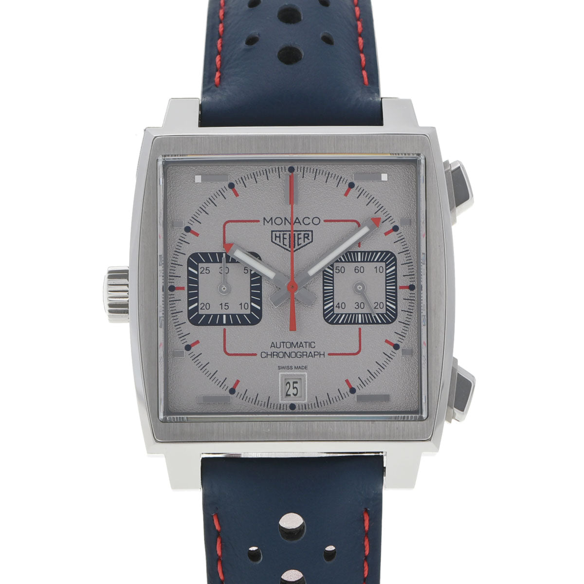 TAG HEUER タグホイヤー モナコ 50TH ANNIVERSARY CAW211X.FC6468 メンズ SS/革 腕時計 自動巻き グレー文字盤 Aランク 中古 