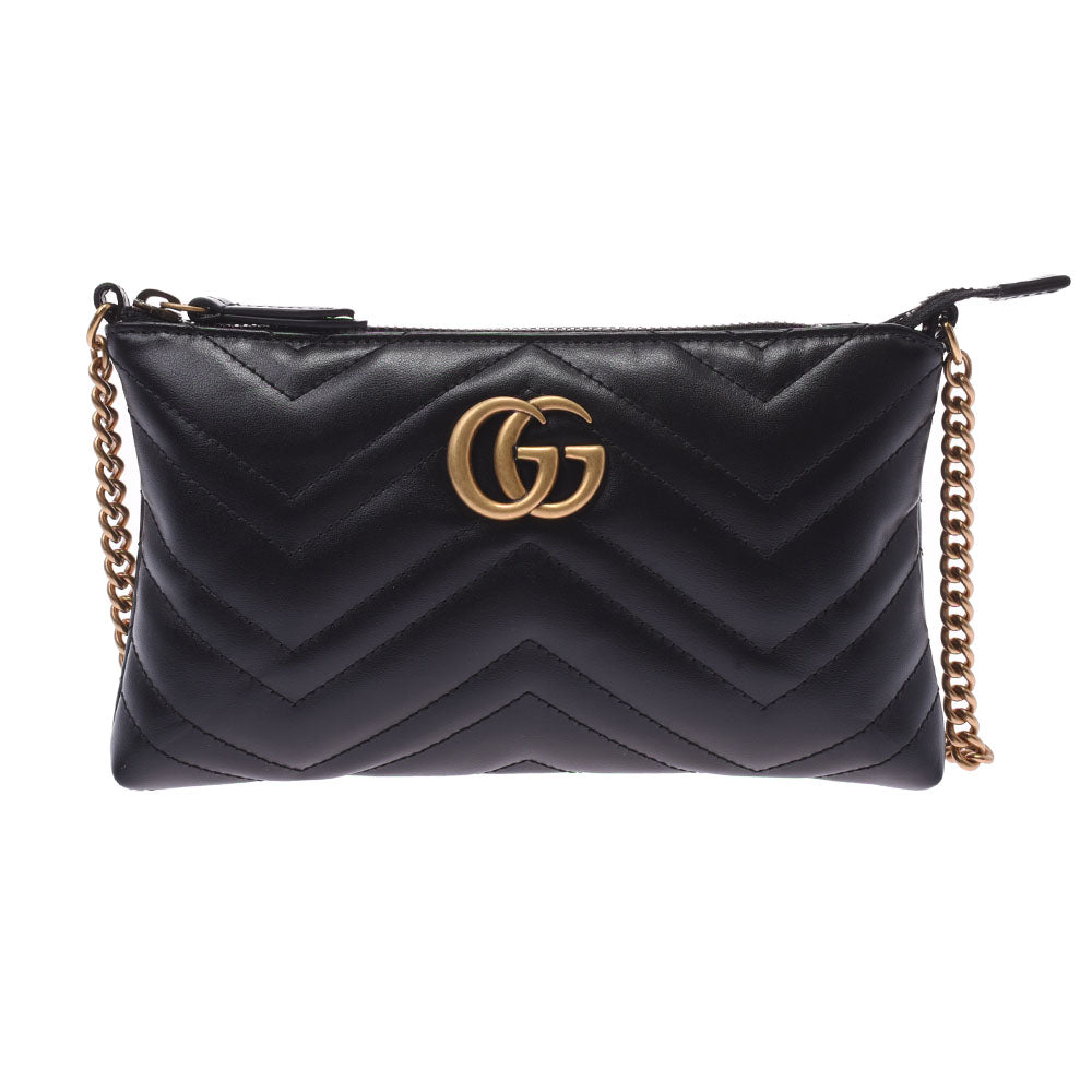 GUCCI グッチ GGマーモント チェーンウォレット 黒 ゴールド金具 443447 レディース レザー ショルダーバッグ 新品 