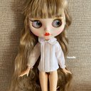 Blythe 服　フリル長袖ブラウス　白色　翌日発送