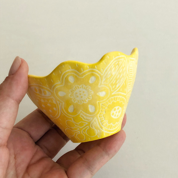 『carving mini cup』 - yellow B -