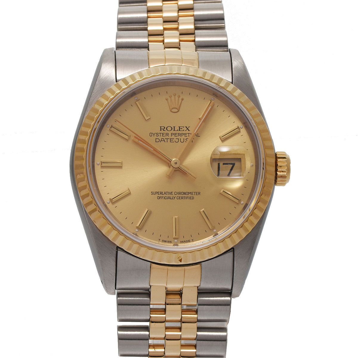 ROLEX ロレックス デイトジャスト 16233 メンズ YG/SS 腕時計 自動巻き ゴールド文字盤 Aランク 中古