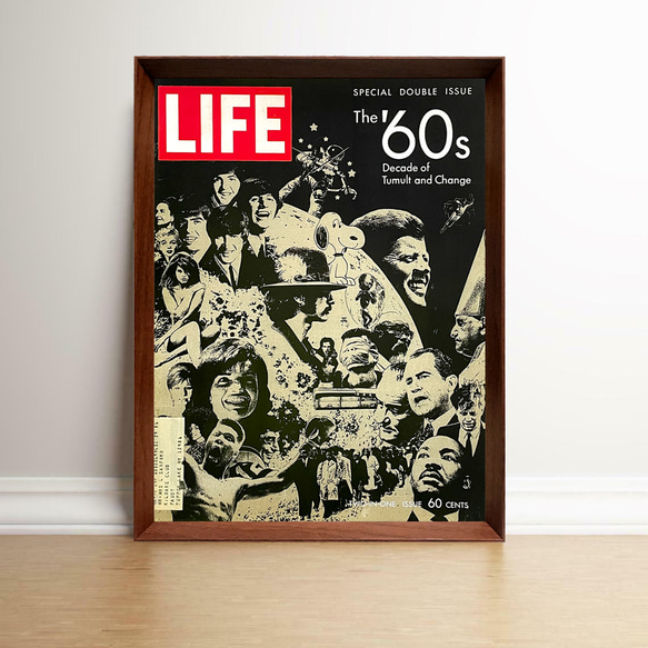 LIFE 60S 1960年代 ビンテージ 雑誌 表紙 額付 ポスター