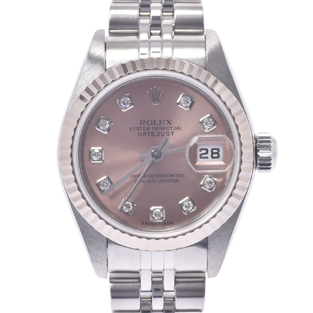 ROLEX ロレックス デイトジャスト 10Pダイヤ 79174G レディース WS/SS 腕時計 自動巻き ピンク文字盤 Aランク 中古 