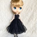 チュールドレス　22cmドール   白・黒　リカちゃん　ブライス　ピュアニーモS  ドール服　アウトフィット