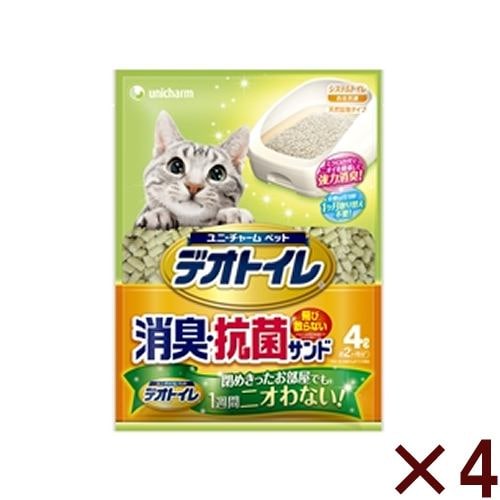 ユニ・チャーム １週間消臭・抗菌デオトイレ飛び散らない消臭・抗菌サンド ４Ｌ 【4個セット】