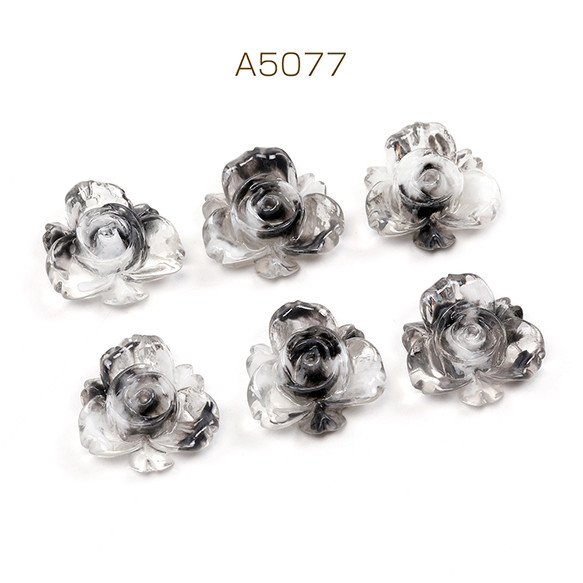 A5077 18個 樹脂貼付けパーツ 樹脂カボション フラワー 花 22mm 3 x（6ヶ）