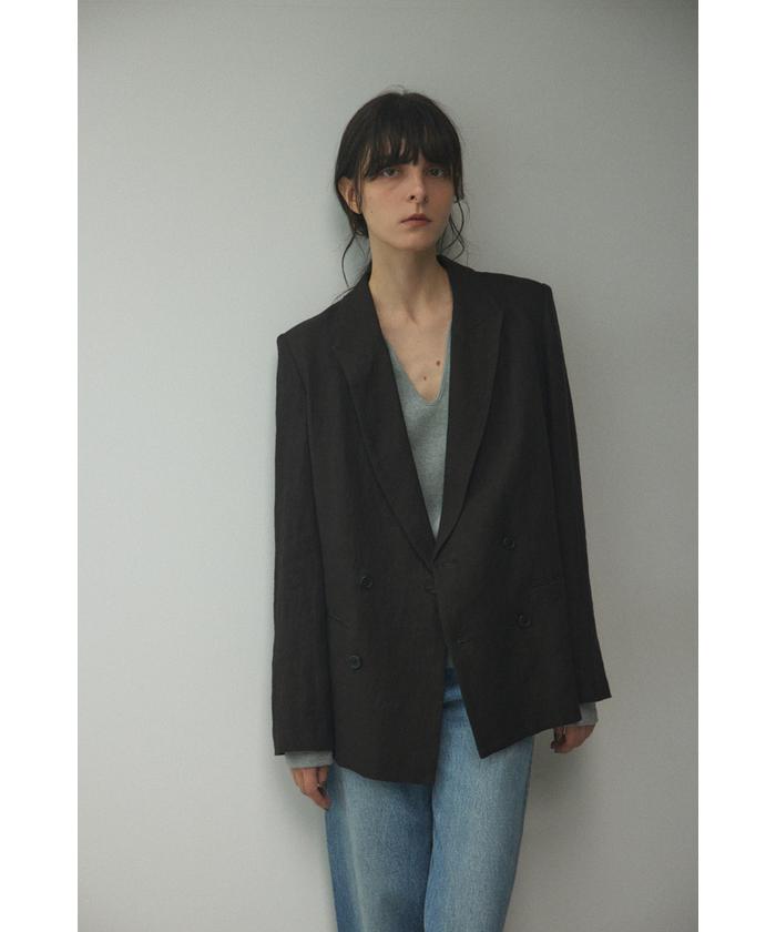 ブラックバイマウジー/linen double jacket