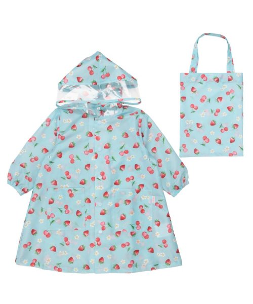 【子供服】 Kids Foret (キッズフォーレ) ユニコーン・いちご総柄レインコート S～L B81818