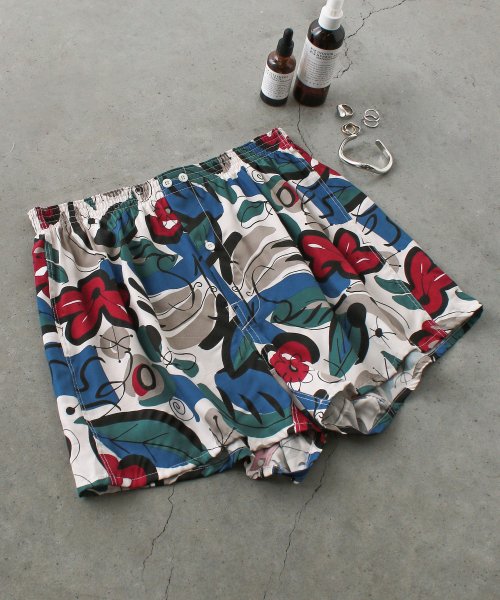 ANONYMOUSISM Rayon Ette Hand Flower Pattern Boxer トランクスパンツ 父の日 プレゼント ギフト