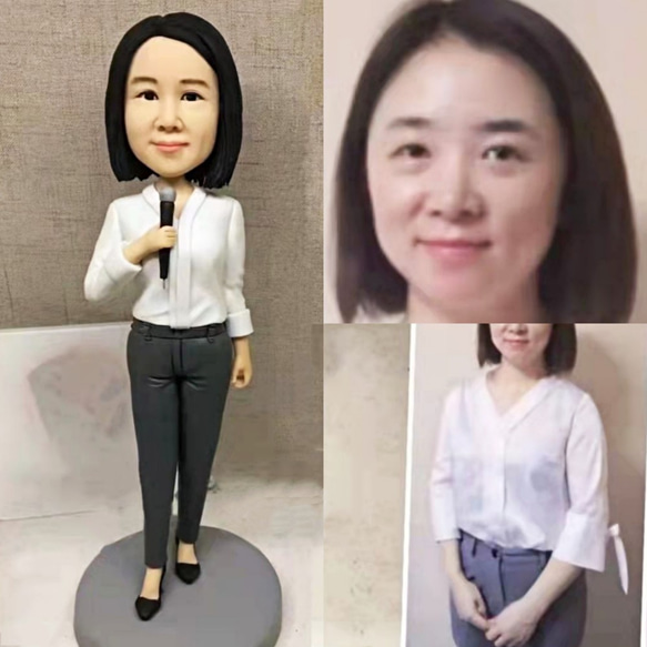 【オーダーメイド】お写真入から 3D 肖像画 似顔絵 人形 フィギュア 彼氏 彼女 誕生日ケーキトッパー 記念日カップル