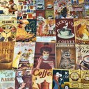 (再販×12)☕️Coffee Timeのポストカードセット＊葉書＊コラージュ素材＊メッセージカードにも♪