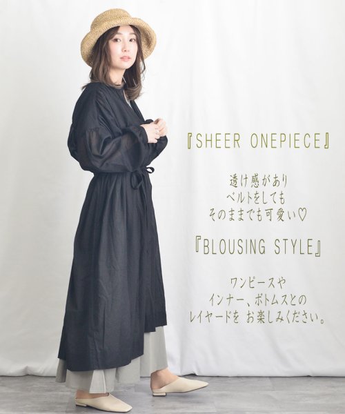 ※2022版※Cotton Sheer Volume Shirt Onepiece 2902401 コットンシアーボリュームシャツワンピース　シャツワンピース