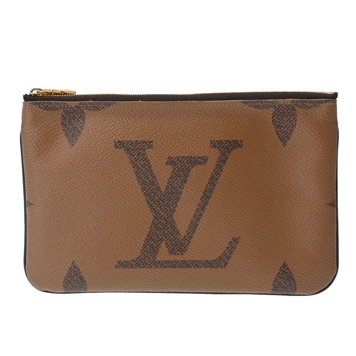 LOUIS VUITTON ルイヴィトン モノグラムジャイアント リバース ポシェットドゥーブルジップ ブラウン M69203 レディース モノグラムキャンバス ショルダーバッグ Aランク 中古 