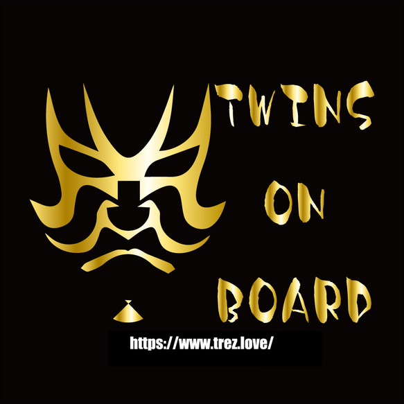 全10色 TWINS ON BOARD KABUKI 隈取 ステッカー