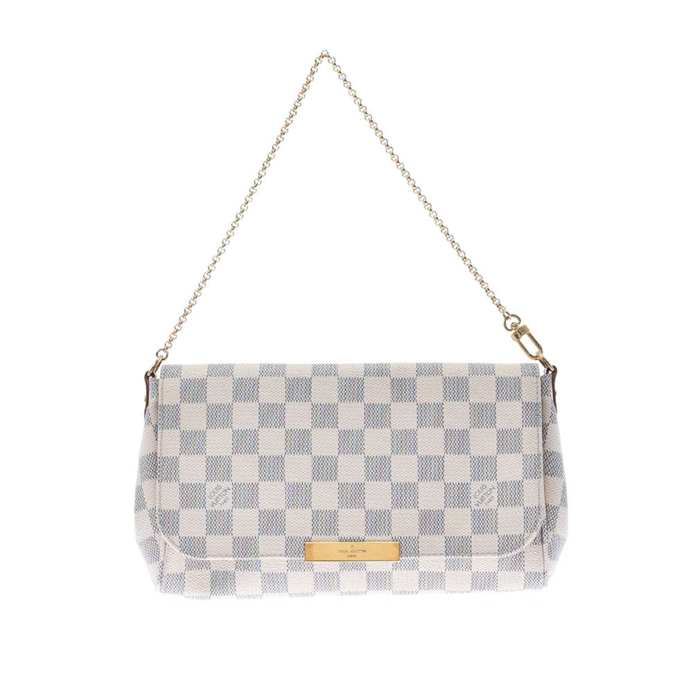 LOUIS VUITTON ルイヴィトン ダミエ アズール フェイボリットMM 2WAYバッグ 白 N41275 レディース ダミエアズールキャンバス ショルダーバッグ ABランク 中古 