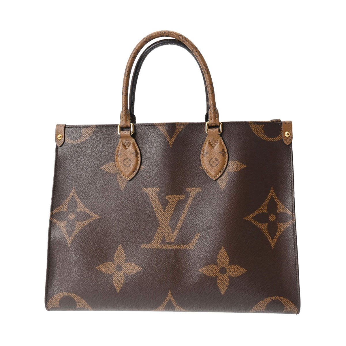 LOUIS VUITTON ルイヴィトン モノグラムジャイアント オンザゴー MM 2WAYトート ブラウン M45321 レディース モノグラムリバースキャンバス ハンドバッグ Bランク 中古 