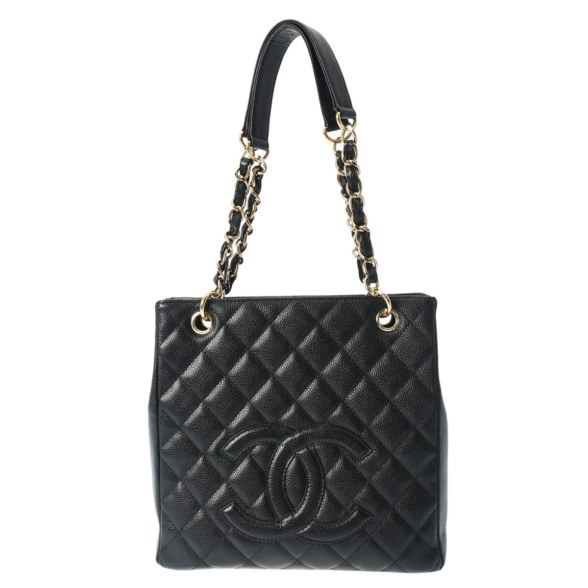 CHANEL シャネル マトラッセ PST ショッピングトート 黒 ゴールド金具 A50994 レディース キャビアスキン トートバッグ Aランク 中古 