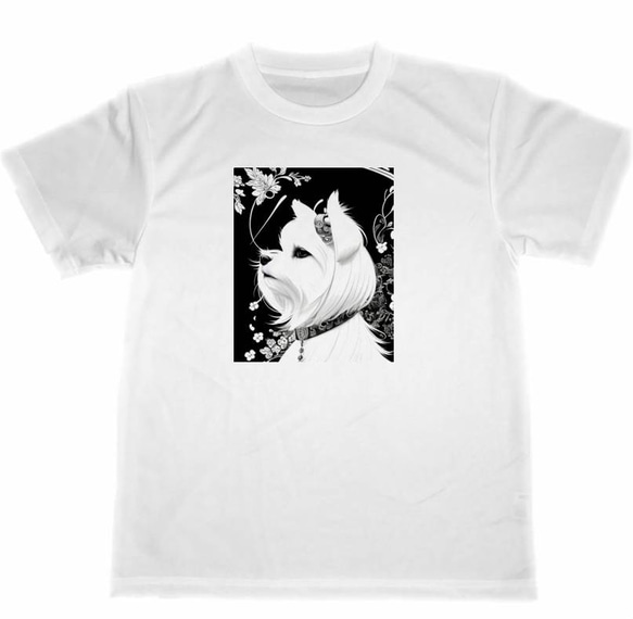 マルチーズ　ドライ　Tシャツ　ペット　アート　イラスト　犬　グッズ　Maltese　DOG