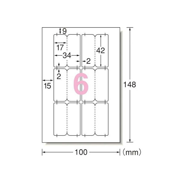 エーワン 手書きもプリントもできるラベルインデックス特大6面 F832291-26201