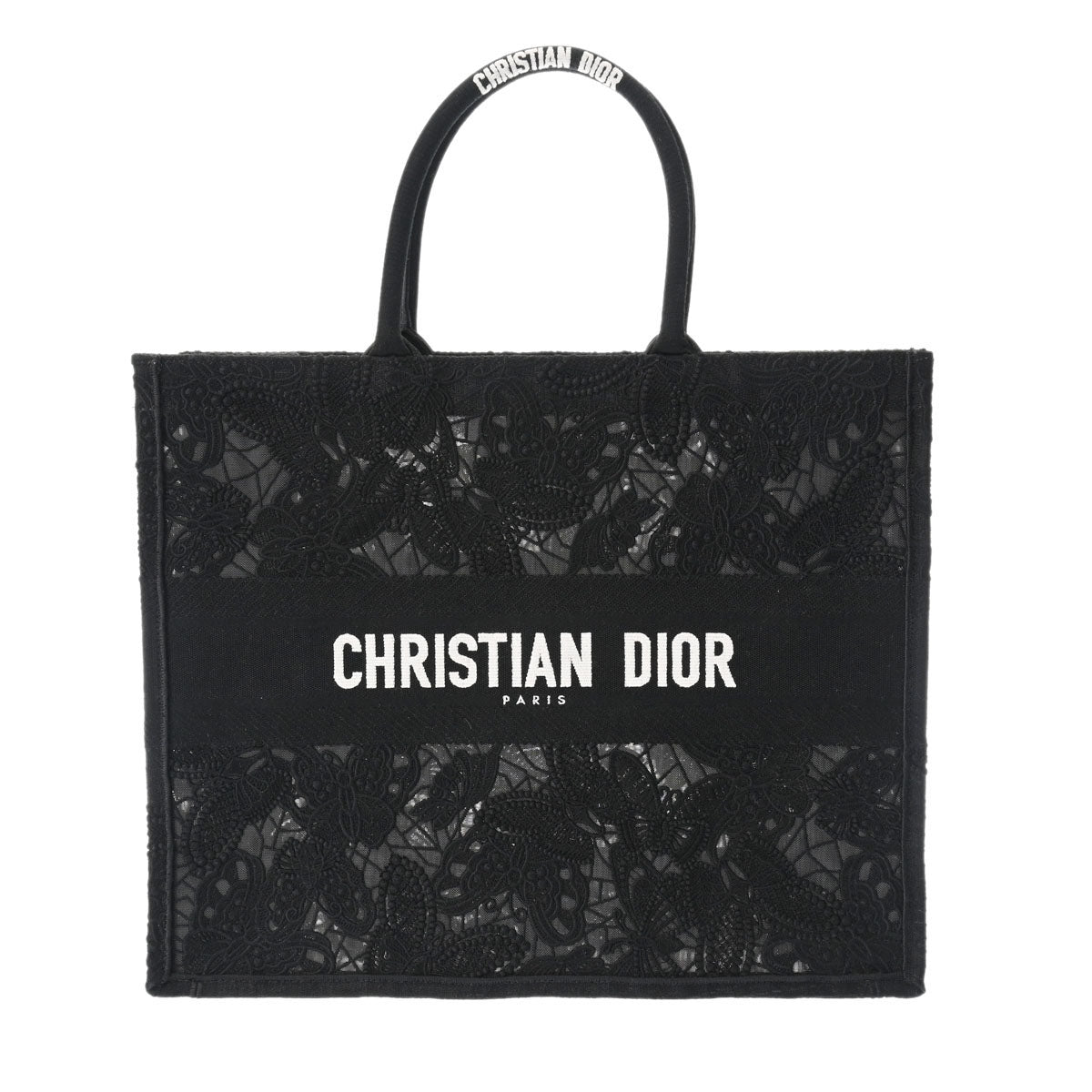 CHRISTIAN DIOR クリスチャンディオール ブックトート ラージサイズ 黒 M1286ZESQ_M911 ユニセックス キャンバス ハンドバッグ 未使用 