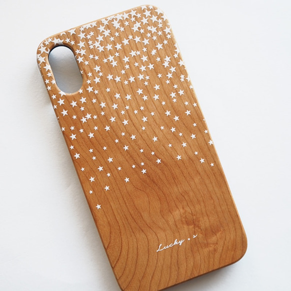 Twinkling Stars★　ウッドケース　iPhone14 iPhone13 iPhone12 他機種対応