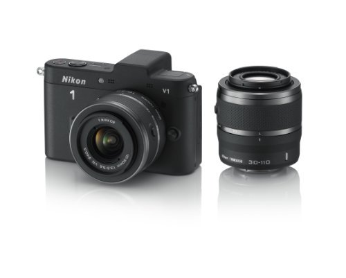 Nikon ミラーレス一眼カメラ Nikon 1 (ニコンワン) V1 (ブイワン) ダブルズームキット ブラック N1 V1WZ【中古品】