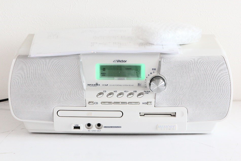 JVC RD-M2-W memory Clavia CD-MDメモリーポータブルシステム ホワイト【中古品】