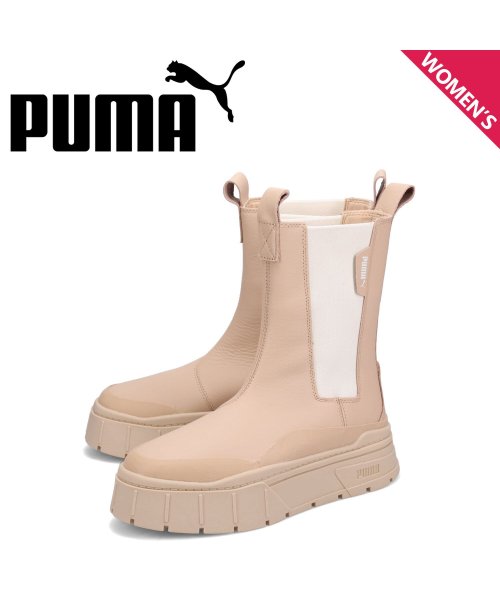 PUMA プーマ サイドゴアブーツ メイズ スタック チェルシー ウィメンズ レディース 厚底 MAYZE STACK CHELSEA WNS ベージュ 386