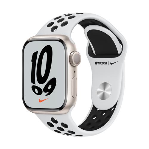 アップル(Apple) MKN33J/A Apple Watch Nike Series 7(GPSモデル) 41mm スターライトアルミニウムケースとピュアプラチナム/ブラックNikeスポーツバンド レギュラー