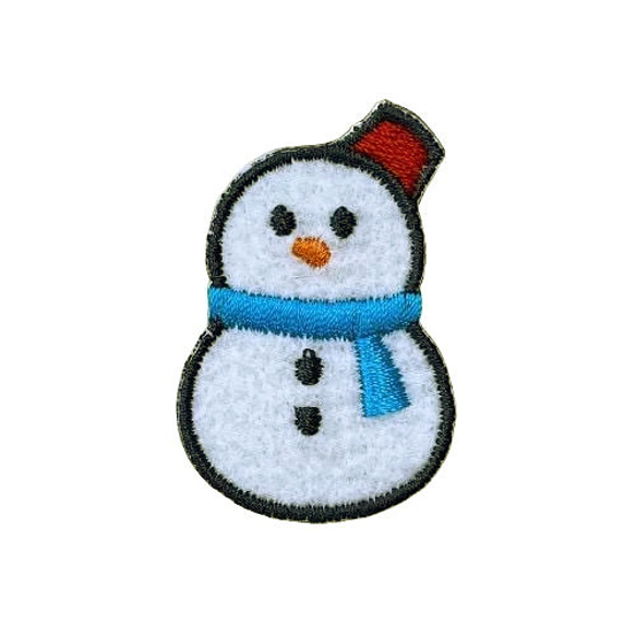 刺繍ワッペン　クリスマス【雪だるま】